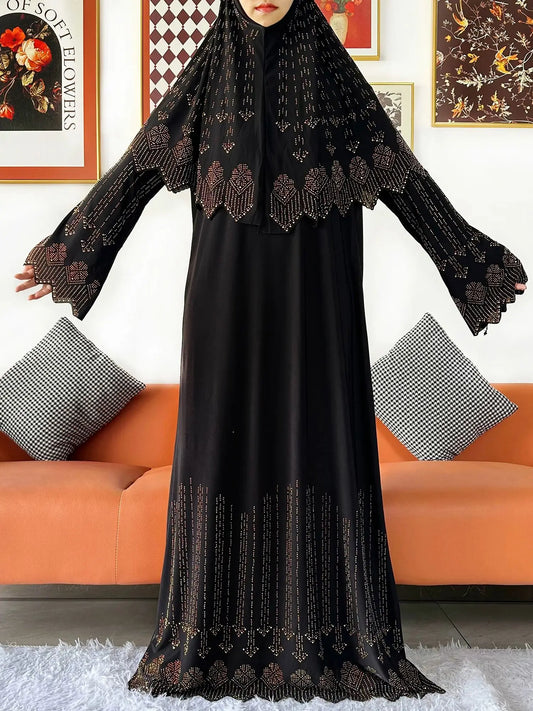 Ensemble de deux pièces Hijab Vêtements de prière Ensemble Abaya musulman Vêtements de prière pour femmes