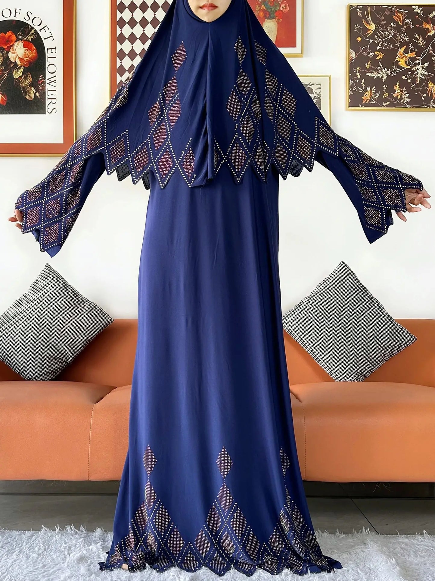 Ensemble de deux pièces Hijab Vêtements de prière Ensemble Abaya musulman Vêtements de prière pour femmes