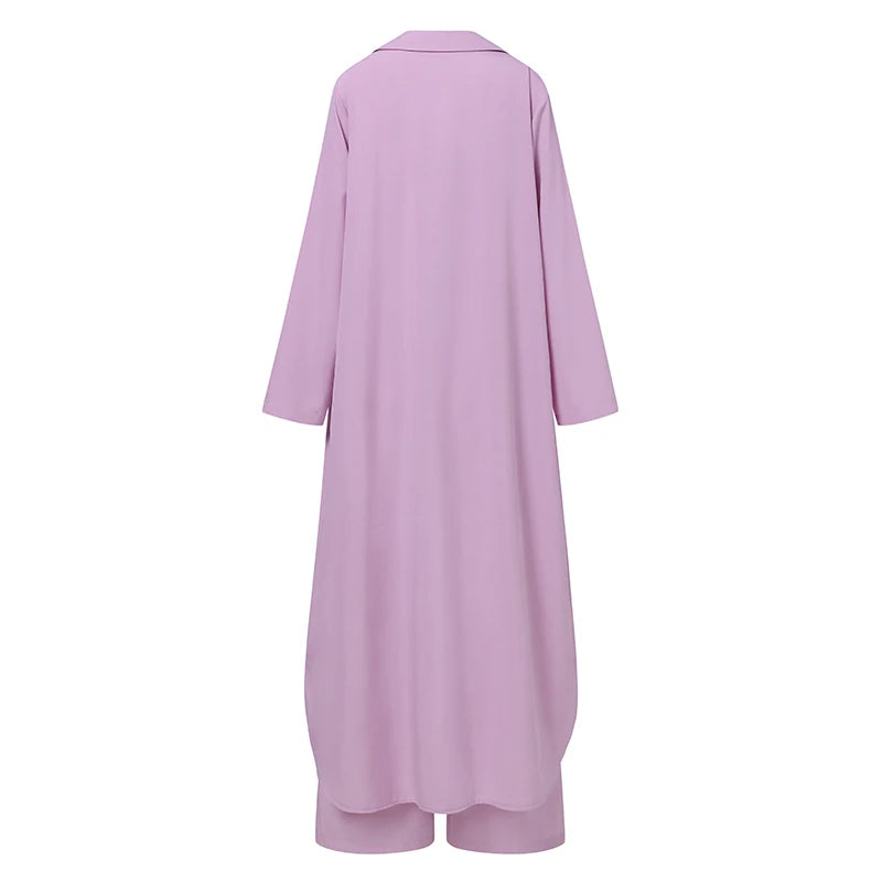 Costume Élégant Femme – Ensemble Chemise Oversize & Pantalon