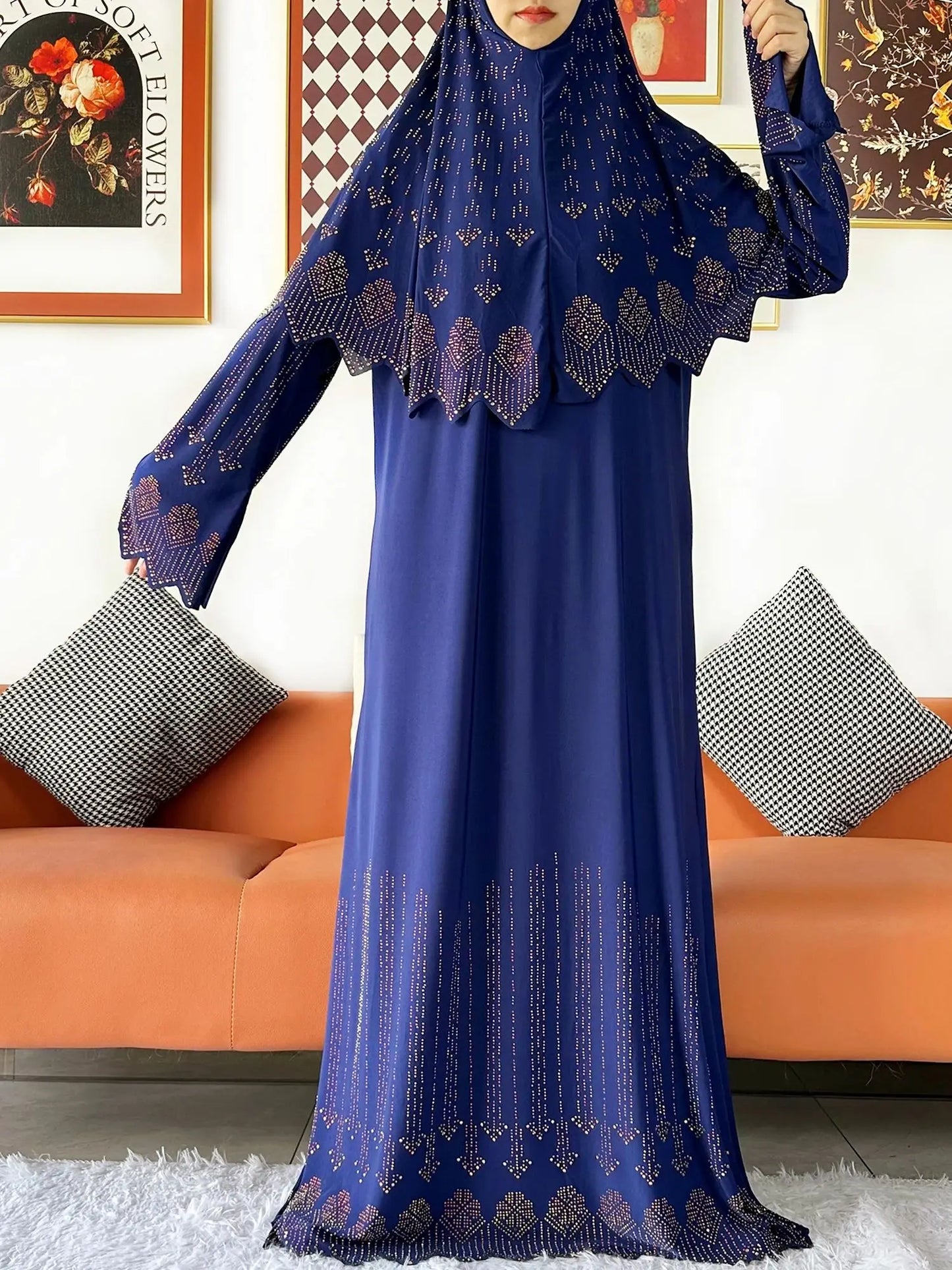 Ensemble de deux pièces Hijab Vêtements de prière Ensemble Abaya musulman Vêtements de prière pour femmes