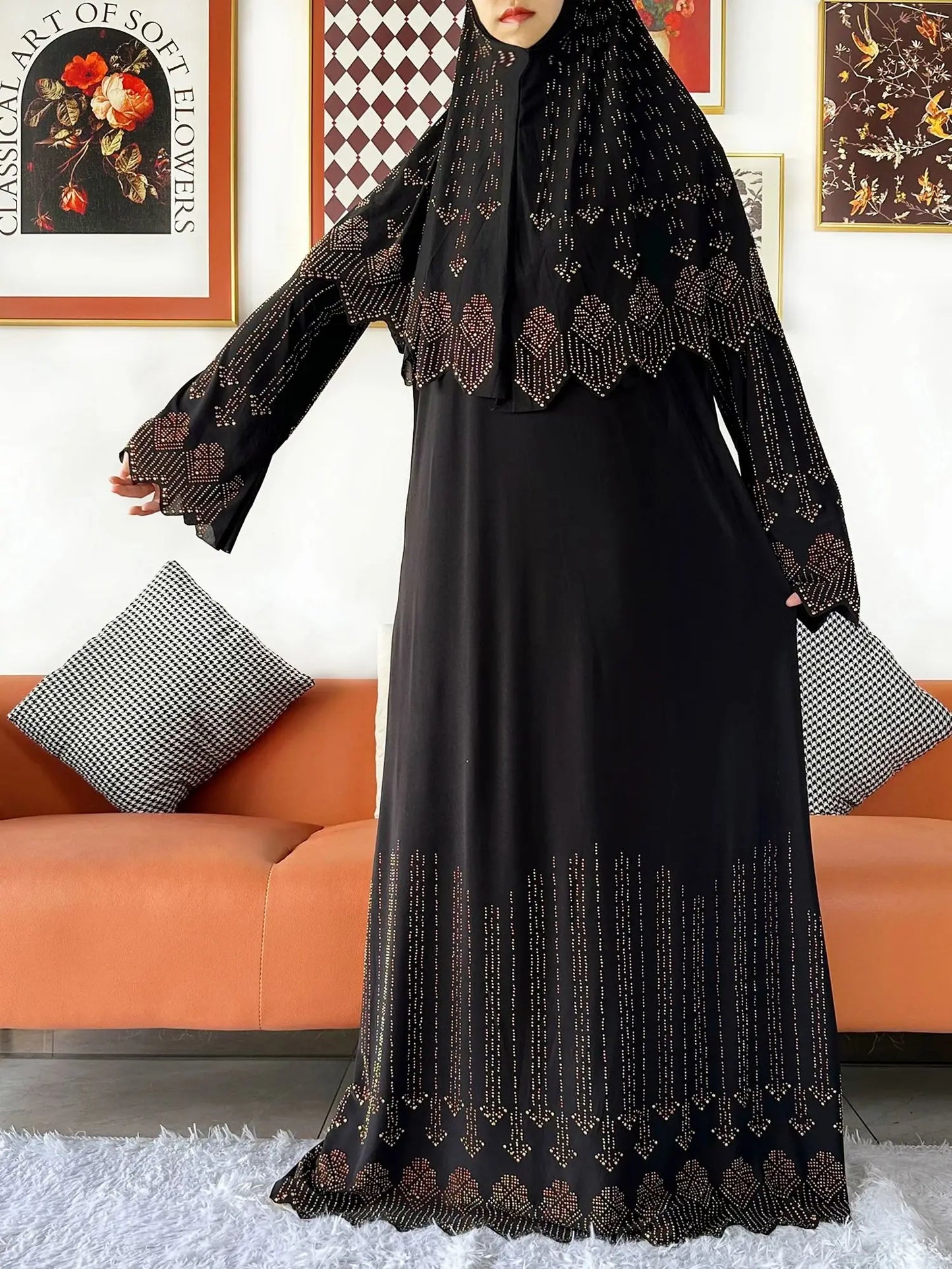Ensemble de deux pièces Hijab Vêtements de prière Ensemble Abaya musulman Vêtements de prière pour femmes