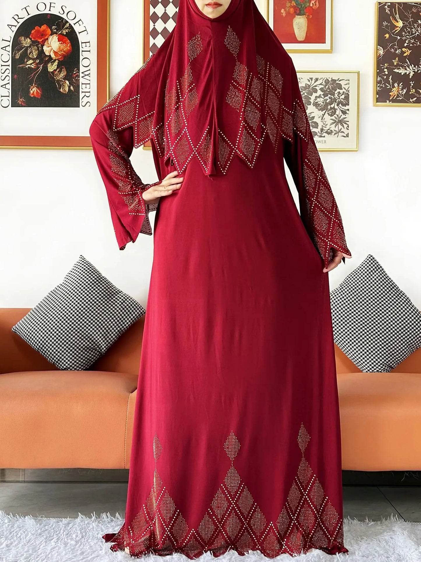 Ensemble de deux pièces Hijab Vêtements de prière Ensemble Abaya musulman Vêtements de prière pour femmes