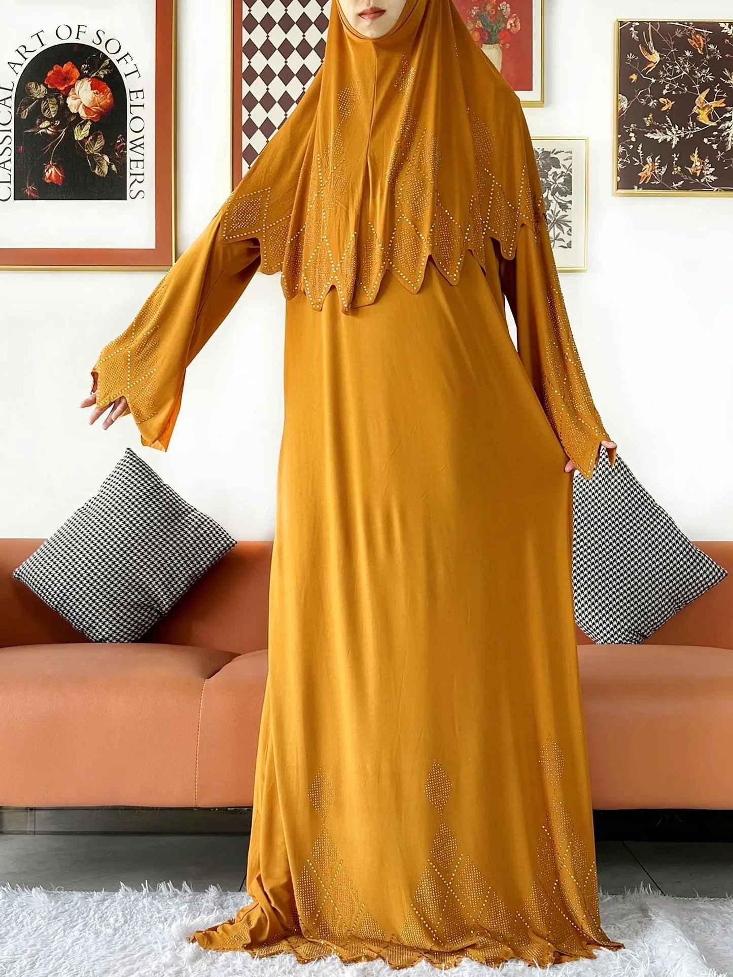 Ensemble de deux pièces Hijab Vêtements de prière Ensemble Abaya musulman Vêtements de prière pour femmes