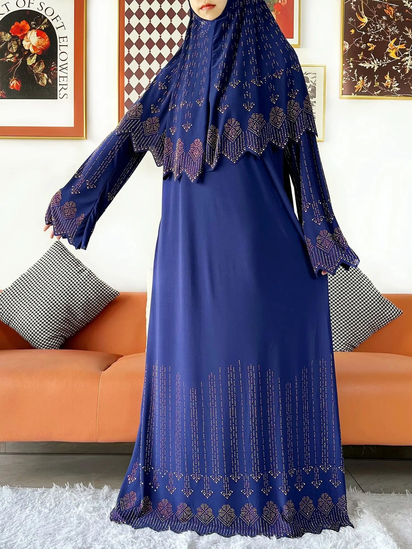 Ensemble de deux pièces Hijab Vêtements de prière Ensemble Abaya musulman Vêtements de prière pour femmes