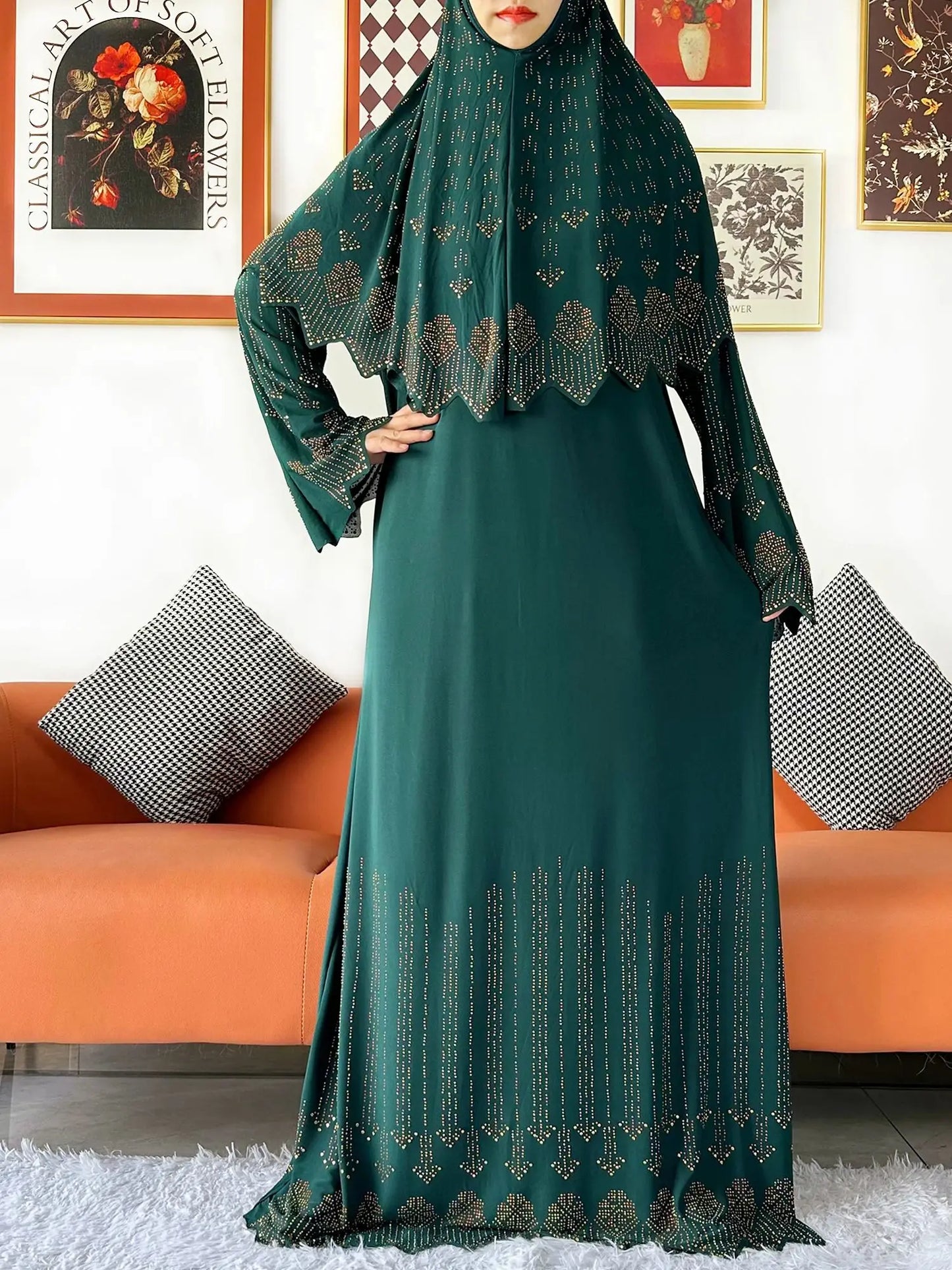 Ensemble de deux pièces Hijab Vêtements de prière Ensemble Abaya musulman Vêtements de prière pour femmes