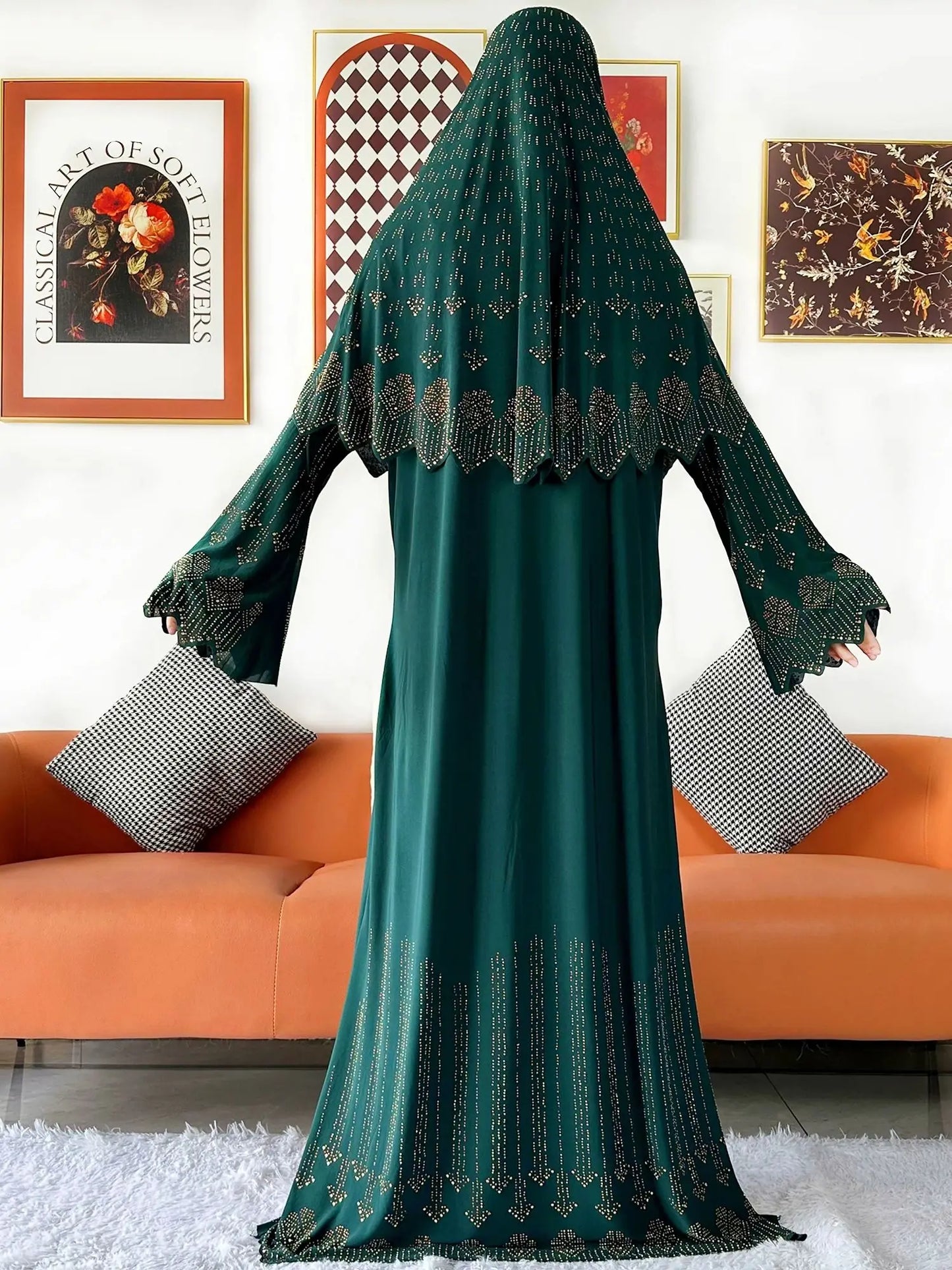 Ensemble de deux pièces Hijab Vêtements de prière Ensemble Abaya musulman Vêtements de prière pour femmes